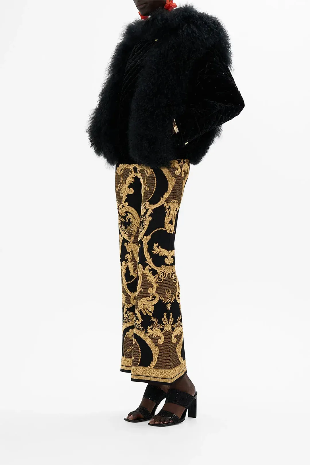 Camilla Magic In The Manuscripts Velvet Jacket with Fur Panels Black Size S/ Size AU 10 for rent on The Volte - main image