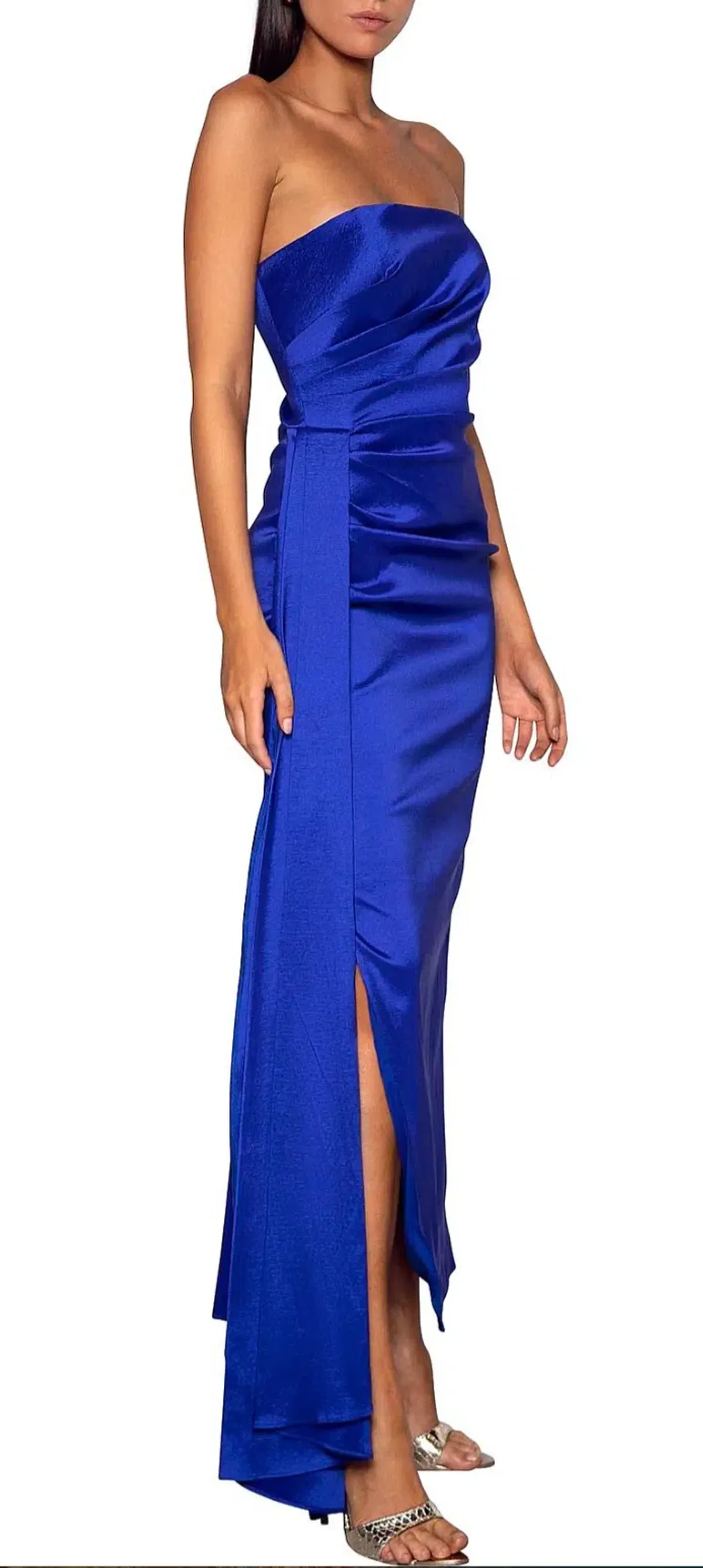 Elle Zeitoune Paulina Strapless Maxi Dress Purple Size AU 10 - Image 2