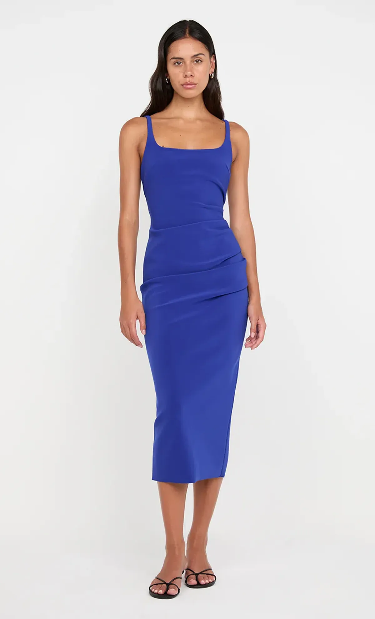 Bec + Bridge Karina Tuck Midi Dress Sapphire in Blue Size 8 - Image 1