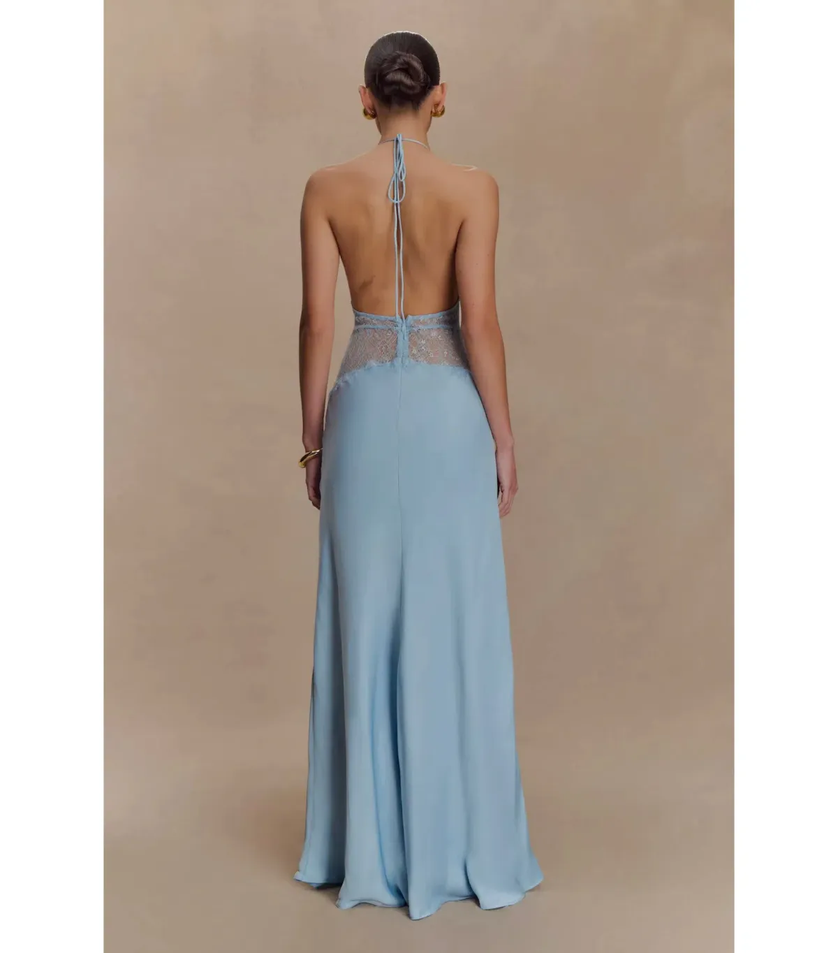 Meshki Dinah Lace and Satin Maxi Dress Cornflower Blue Size S / AU 8 - Image 3