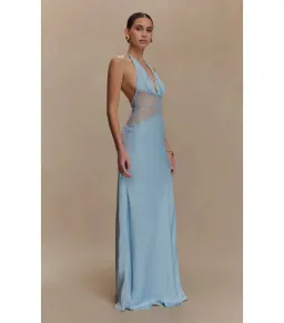 Meshki Dinah Lace and Satin Maxi Dress Cornflower Blue Size S / AU 8 for rent on The Volte - image 2