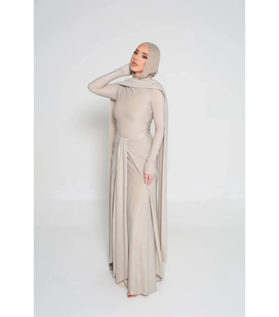 Alaía Muse Elara Maxi Dress Champagne Size S / AU 8 for rent on The Volte - main image