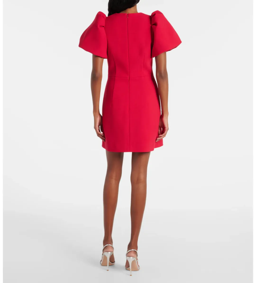 Rebecca Vallance Akari Puff Sleeve Mini Dress in Red Size AU10 for rent on The Volte - main image