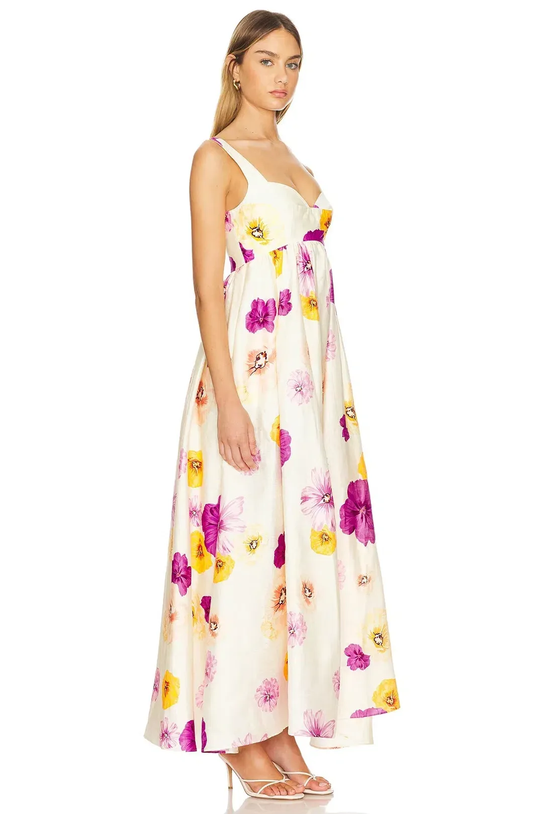 Acler Sandgate Maxi Dress Almond Poppy Size AU 10 for rent on The Volte - main image