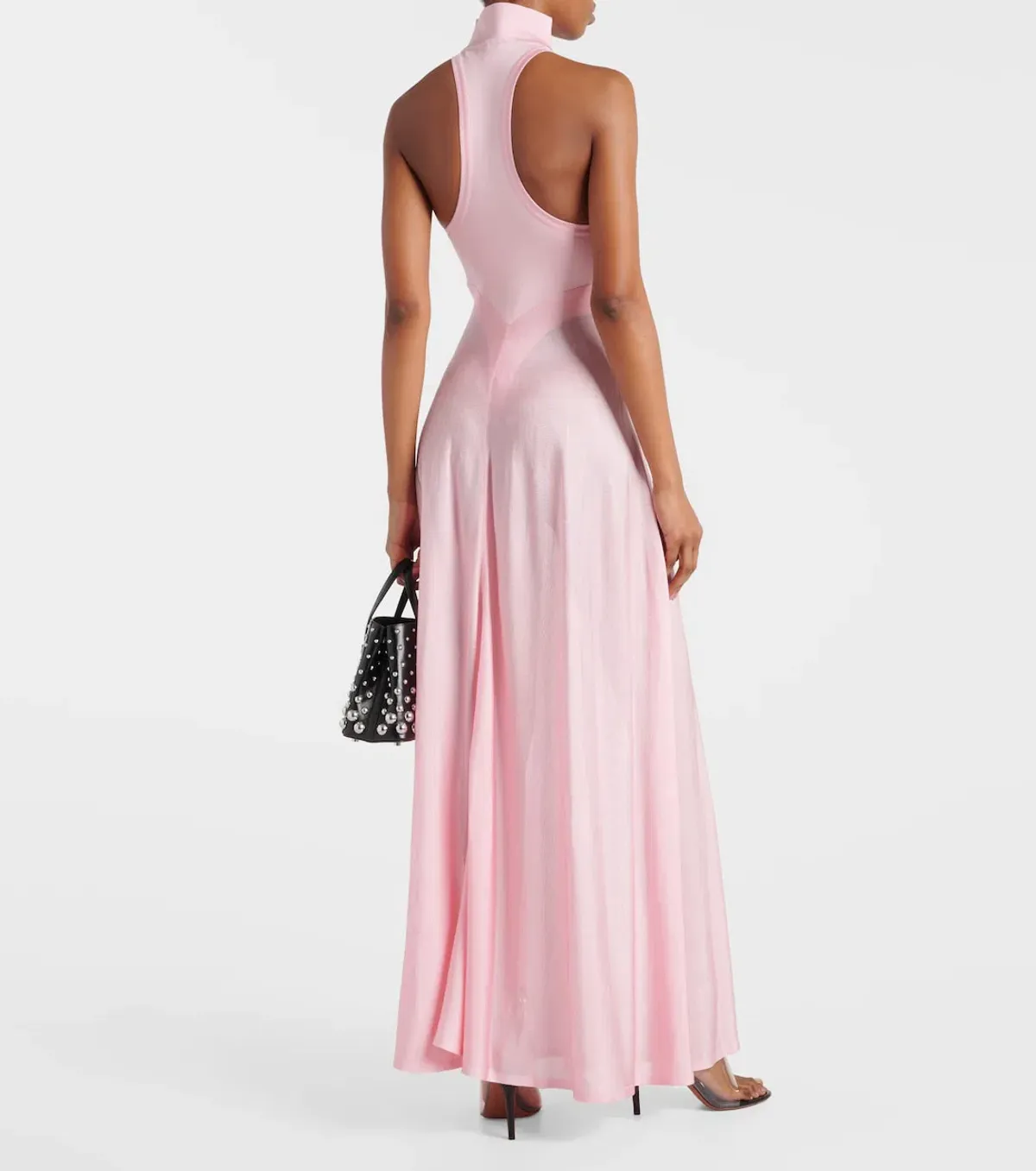 ALAÏA Turtleneck Maxi Dress Pink Size Au 8 - Image 3
