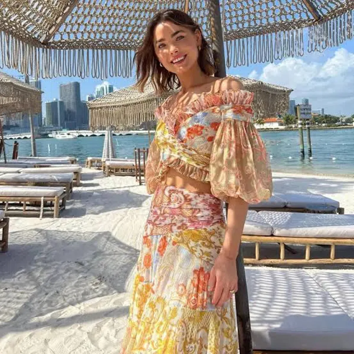 Zimmermann Postcard Pleated Fan Bodice And Pleated Long Skirt Set Size 8/10 - Image 2