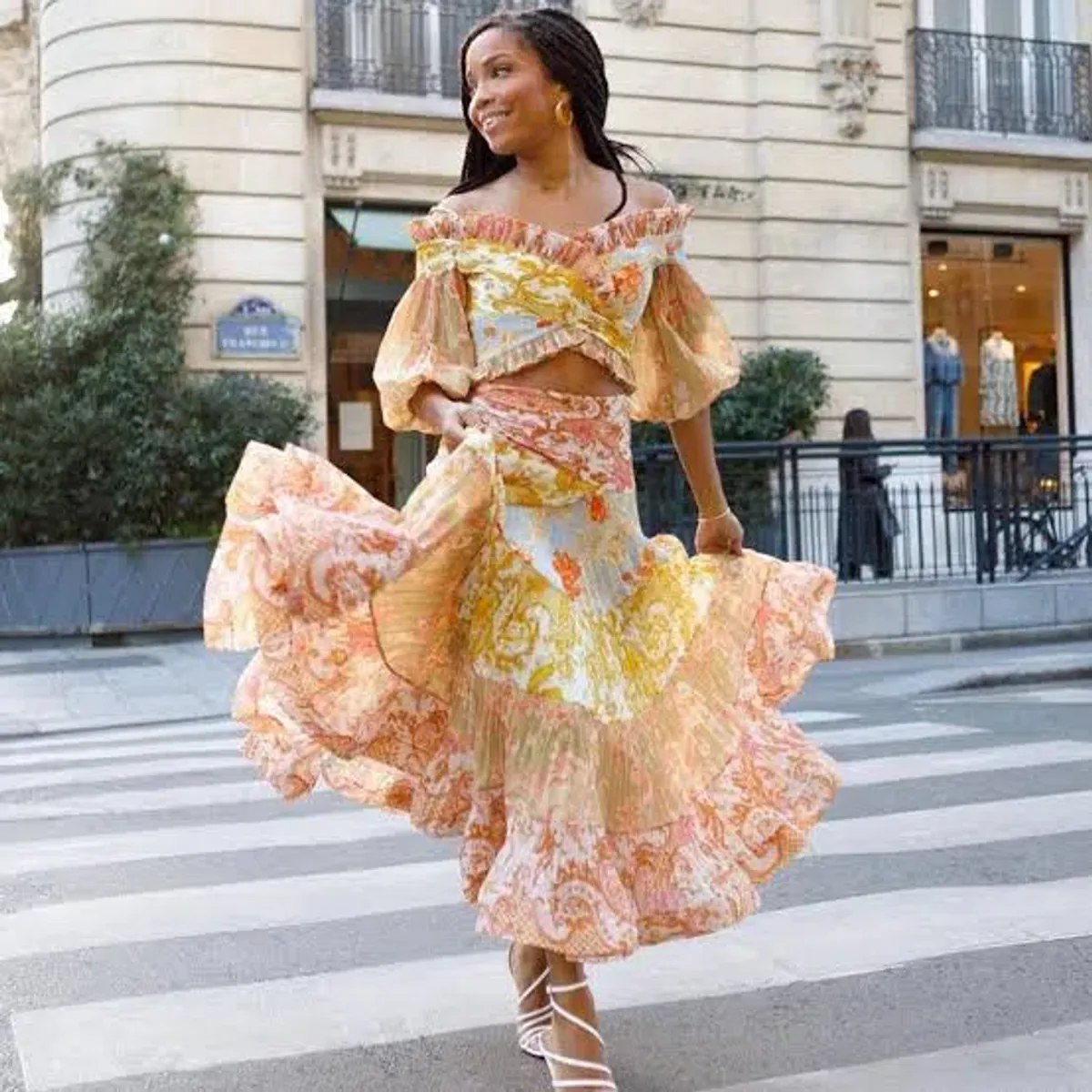 Zimmermann Postcard Pleated Fan Bodice And Pleated Long Skirt Set Size 8/10 - Image 1