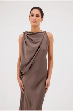 Bianca Spender Bronze Silk Roma Gown Size AU 12 for rent on The Volte - image 2