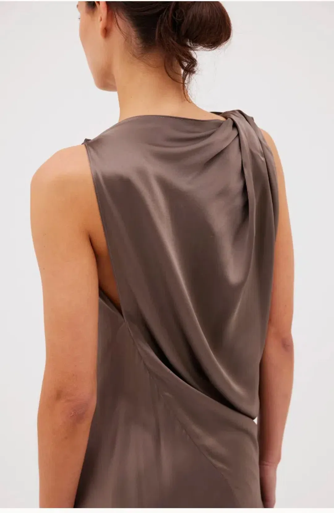 Bianca Spender Bronze Silk Roma Gown Size AU 12 for rent on The Volte - main image
