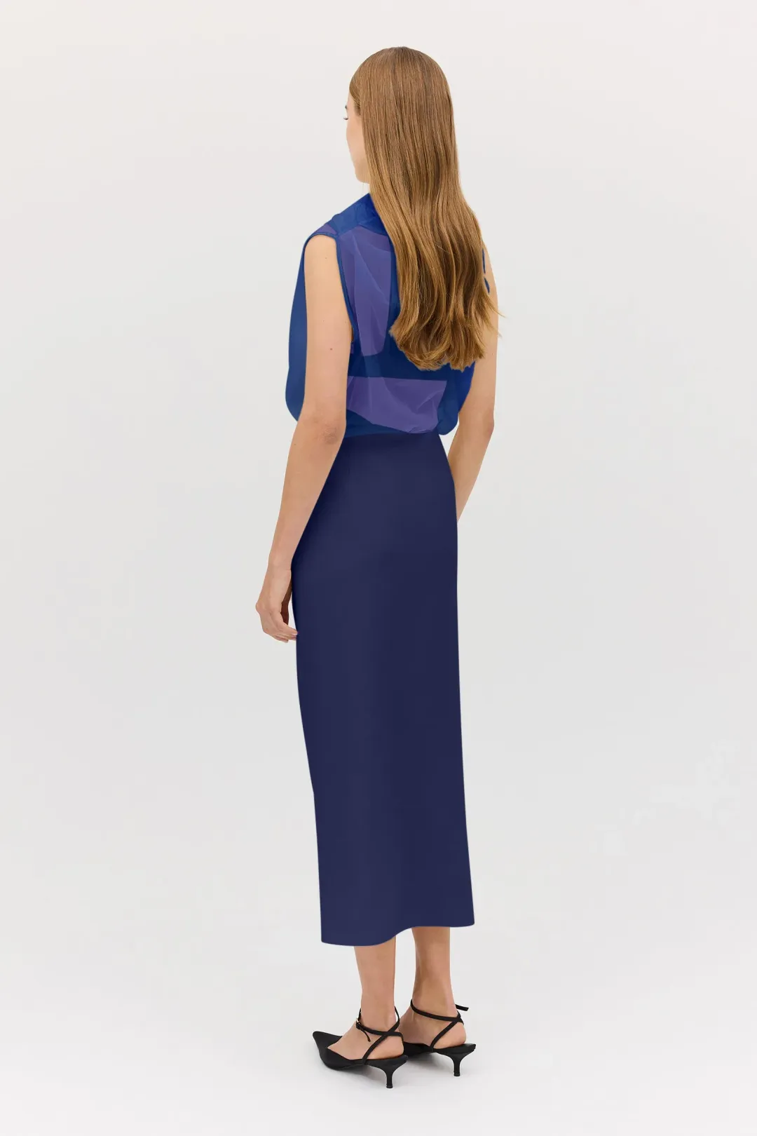 Bianca Spender Royal Chiffon Cezzane Top Size AU 8 for rent on The Volte - main image