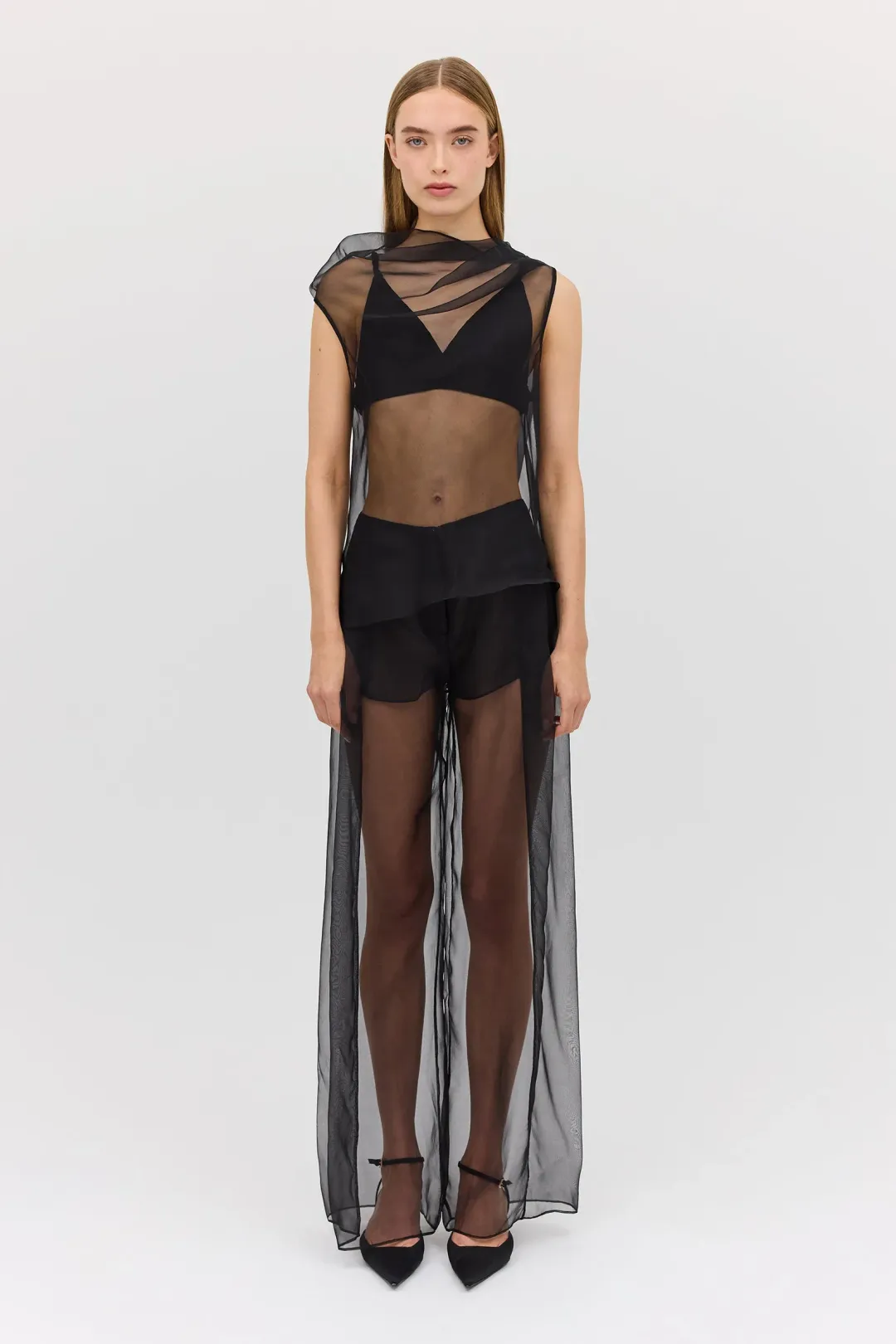 BIANCA SPENDER BLACK ORGANZA CEZANNE TOP SIZE 6/XS for rent on The Volte - main image