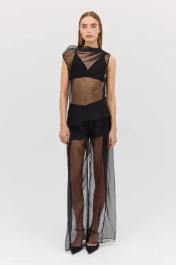 BIANCA SPENDER BLACK ORGANZA CEZANNE TOP SIZE 6/XS for rent on The Volte - image 4