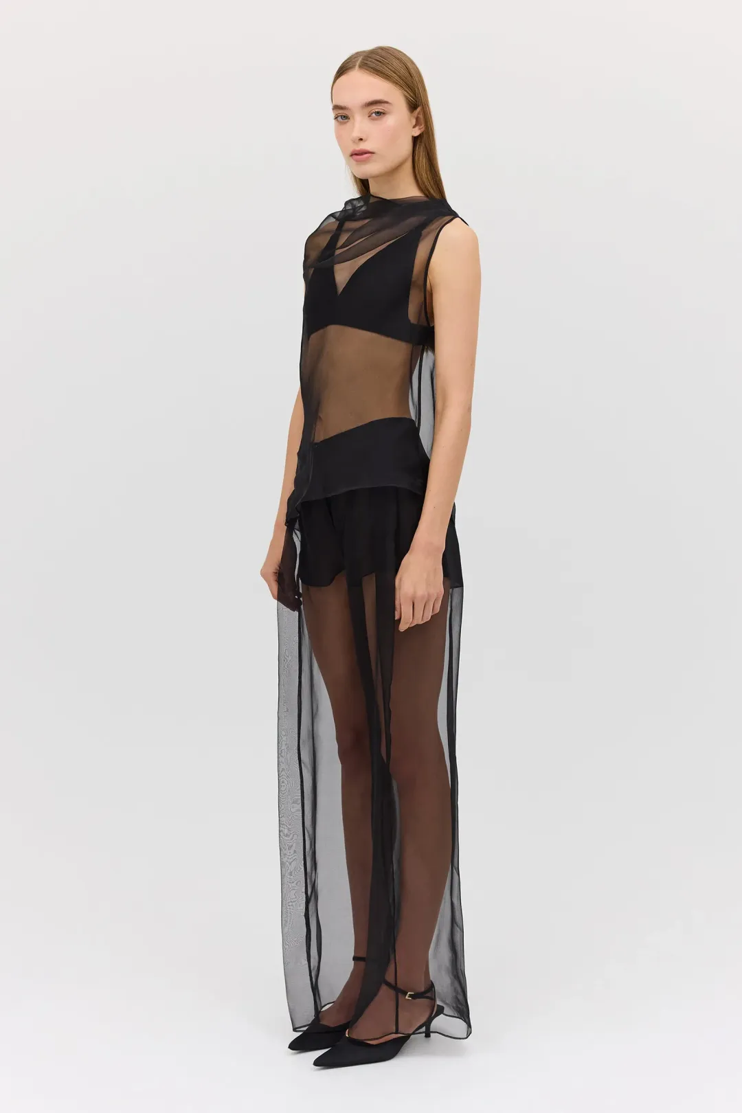 BIANCA SPENDER BLACK ORGANZA CEZANNE TOP SIZE 6/XS for rent on The Volte - main image