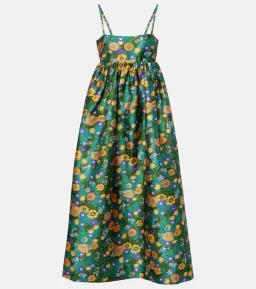 Alemais Carmine Printed Open Back Midi Dress Green Floral Multi Size 12 for rent on The Volte - image 4