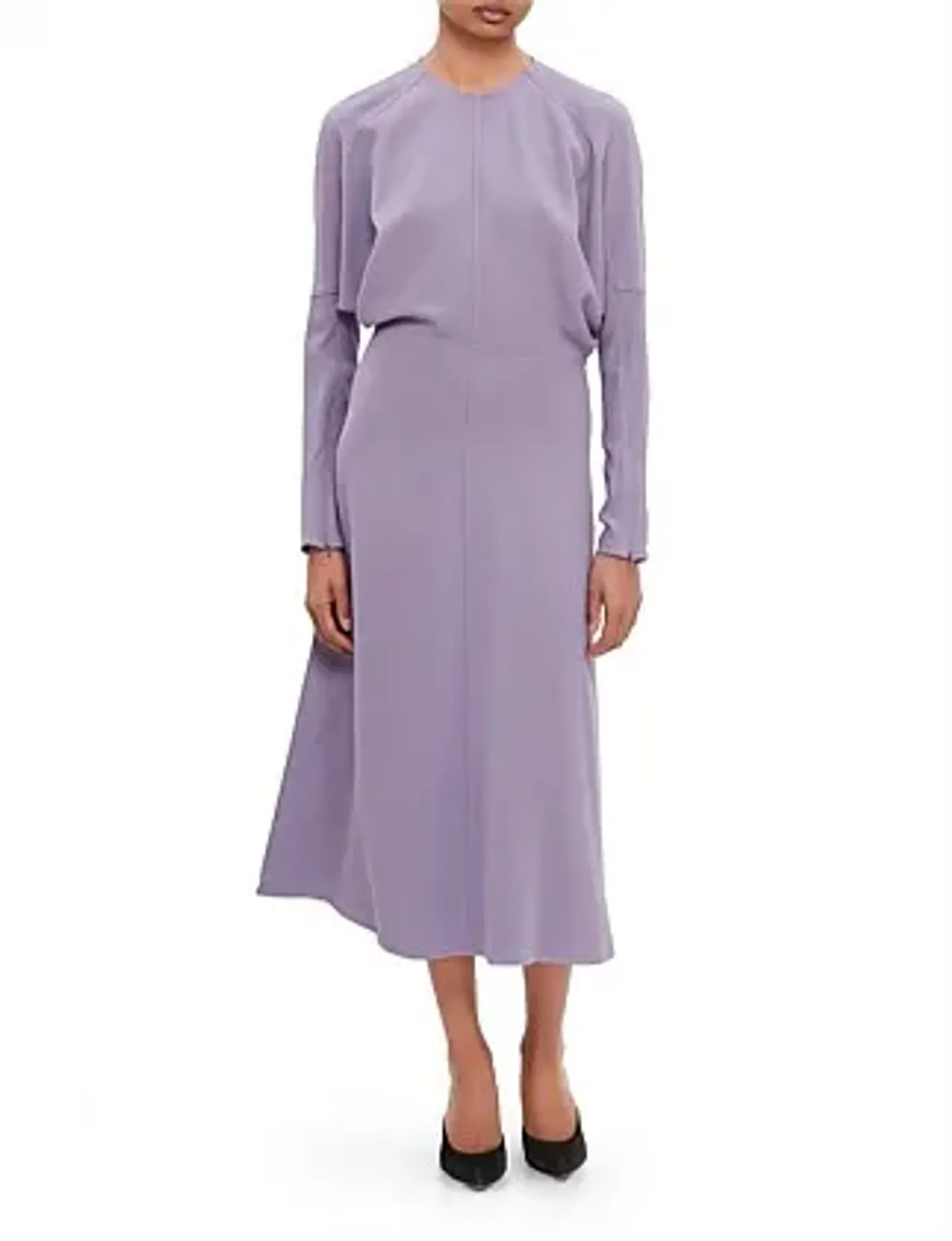 Victoria Beckham Dolman Midi Dress with Blouson Bodice Purple Size 16 - Image 6