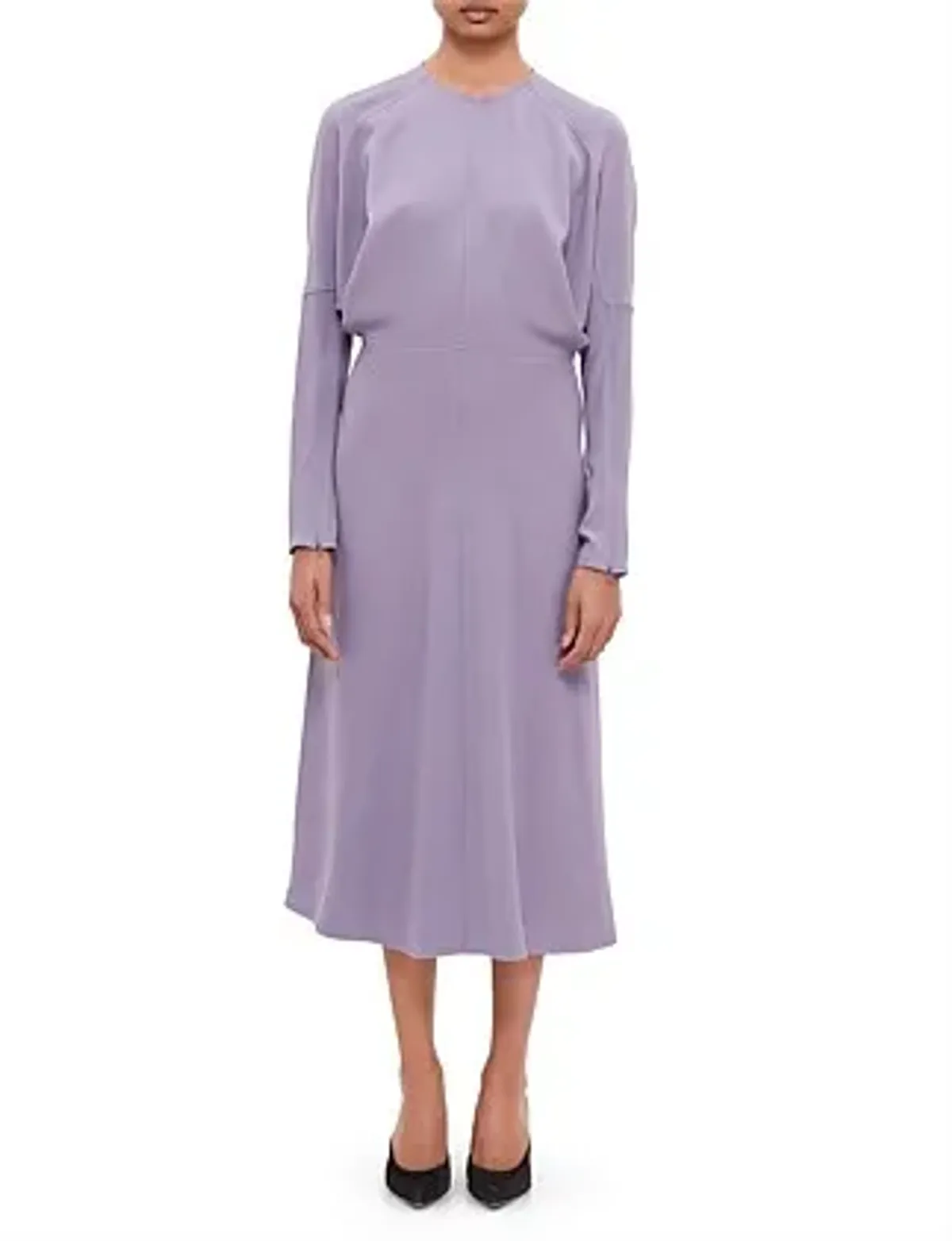 Victoria Beckham Dolman Midi Dress with Blouson Bodice Purple Size 16 - Image 2