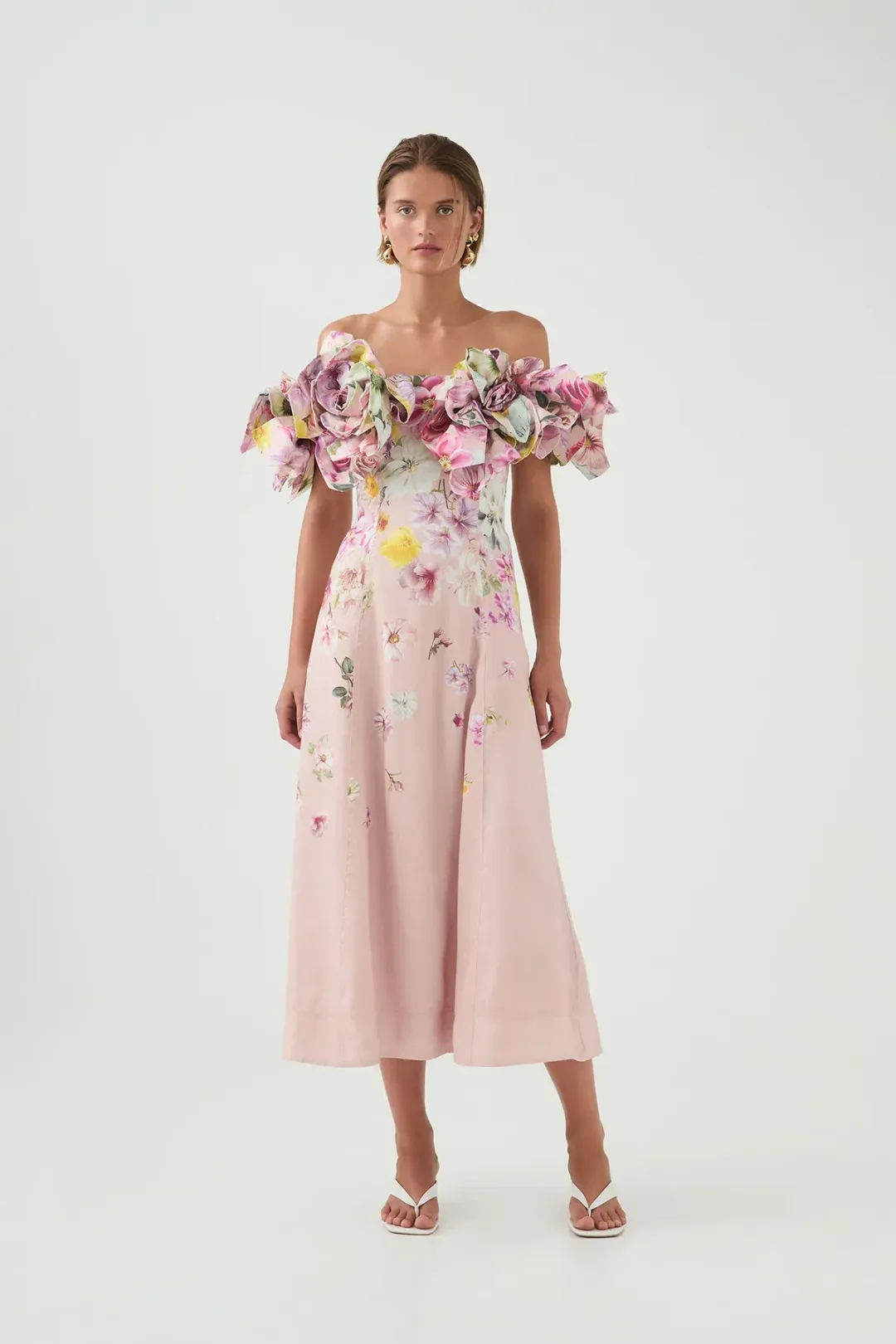 Aje Misha Maxi Dress Floral Pink Size 6 for rent on The Volte - main image