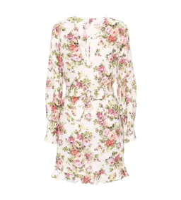 Zimmermann Radiate Flounce Shift Mini Dress Watermelon Bouquet Floral Size 0/AU 8 for rent on The Volte - image 4