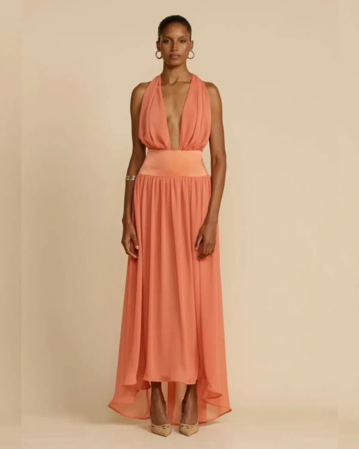 Arcina Ori Serena Dress Maxi Coral Size AU 12 - Image 1