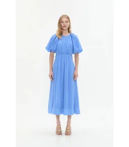 Aje Alma Midi Dress in Mist Blue Size AU 12 for rent on The Volte - image 1