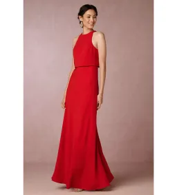 Jill Stuart Iva Crepe Maxi Dress in Red Size AU 10 for rent on The Volte - image 1