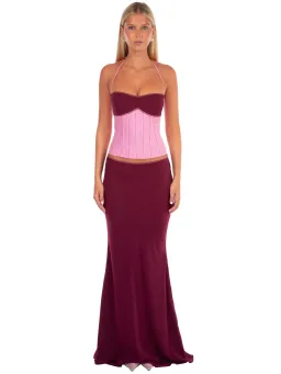 I am Delilah Angelina Corset & Maxi Skirt Set in Sangria/Pink Size S / AU 8 for rent on The Volte - image 1