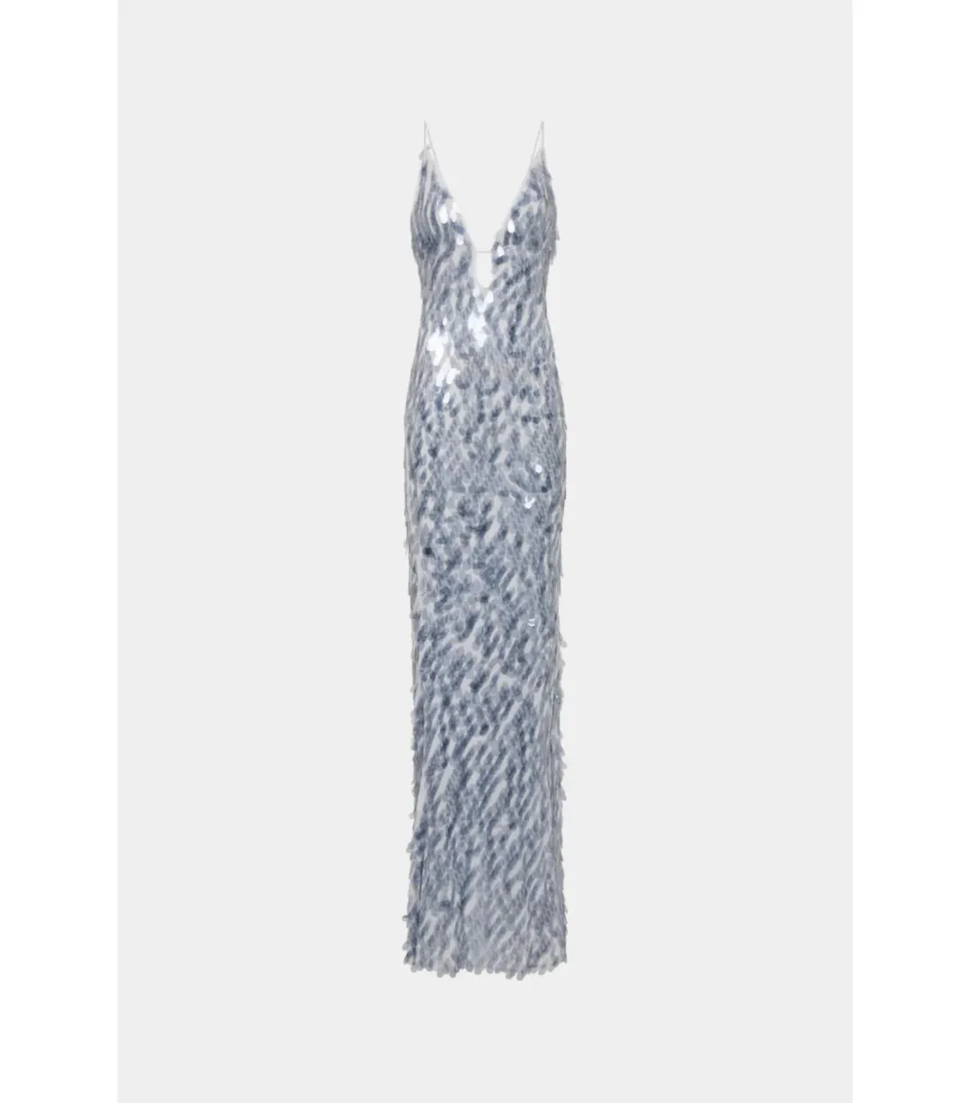 Misha Sapphire Sequin Maxi Dress Grey Size 12/L for rent on The Volte - main image