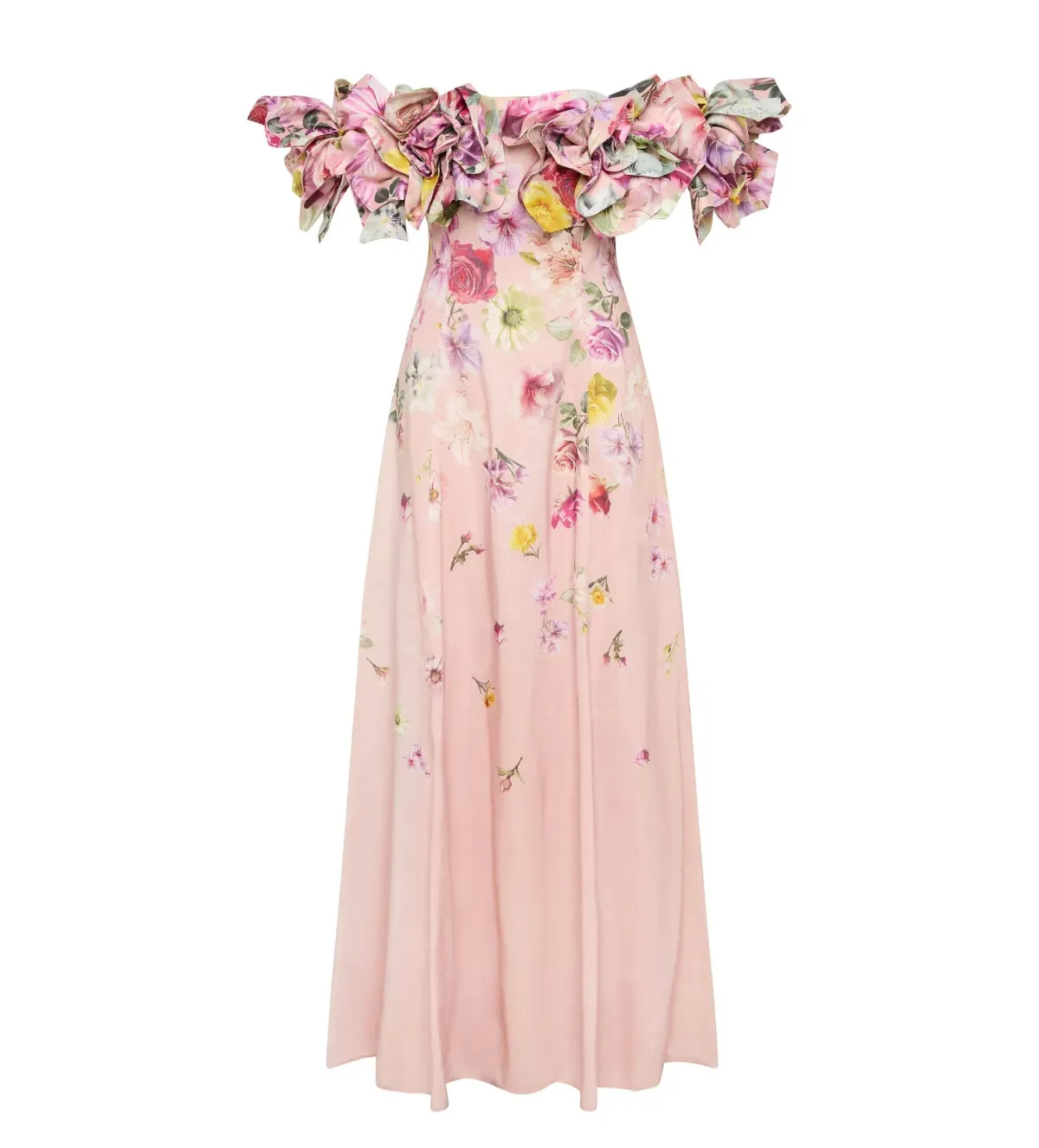 Aje Misha Maxi Dress Pink Collage Floral Size AU 10 - Image 7