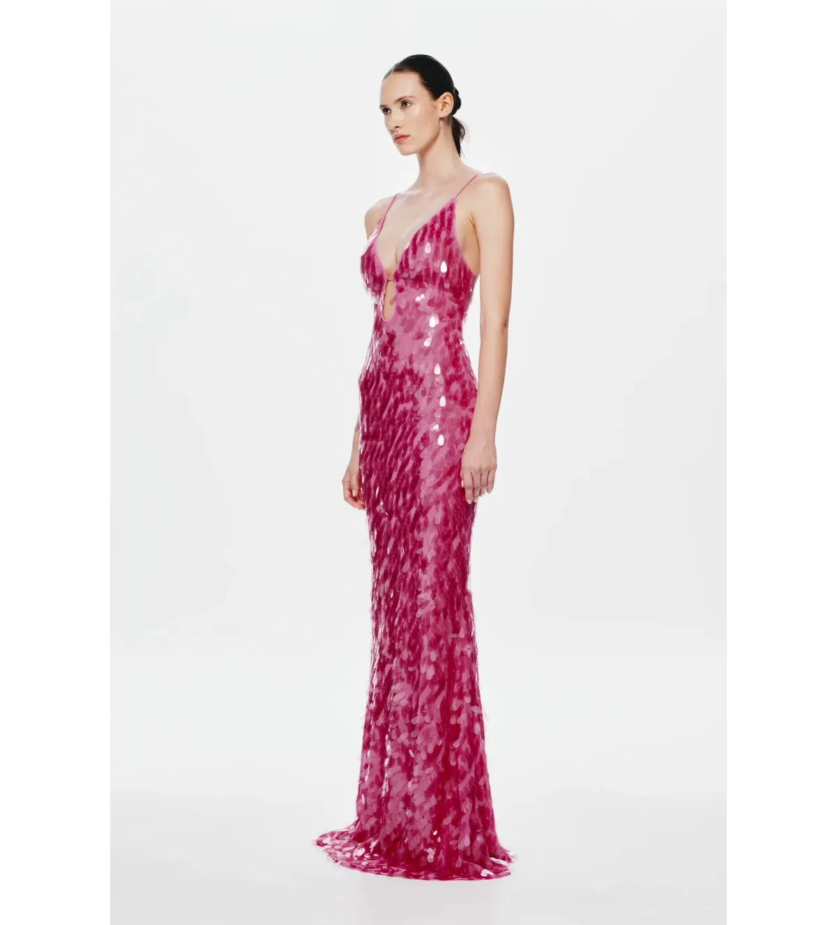 MISHA Sapphire Sequin Maxi Dress Fuchsia Pink Size 8/S - Image 2