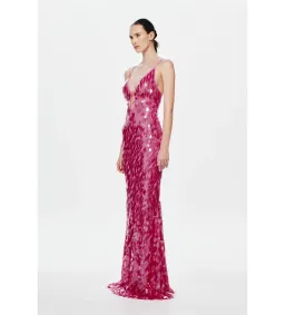 MISHA Sapphire Sequin Maxi Dress Fuchsia Pink Size 8/S for rent on The Volte - image 2