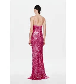MISHA Sapphire Sequin Maxi Dress Fuchsia Pink Size 8/S for rent on The Volte - image 3
