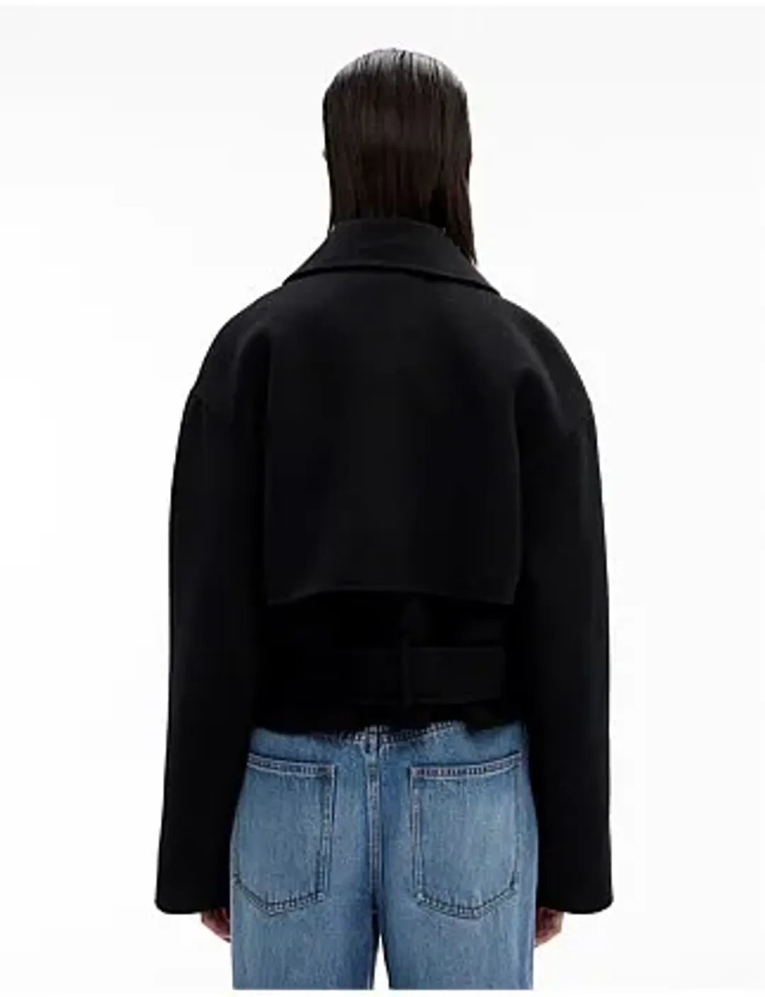 Witchery Relaxed Wool Blend Trench Coat Black Size 14 for rent on The Volte - main image