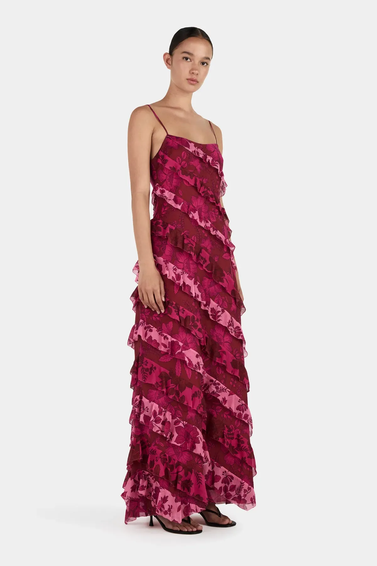 Hansen and Gretel Linnea Maxi Dress Magenta Floral Size AU 12 - Image 3