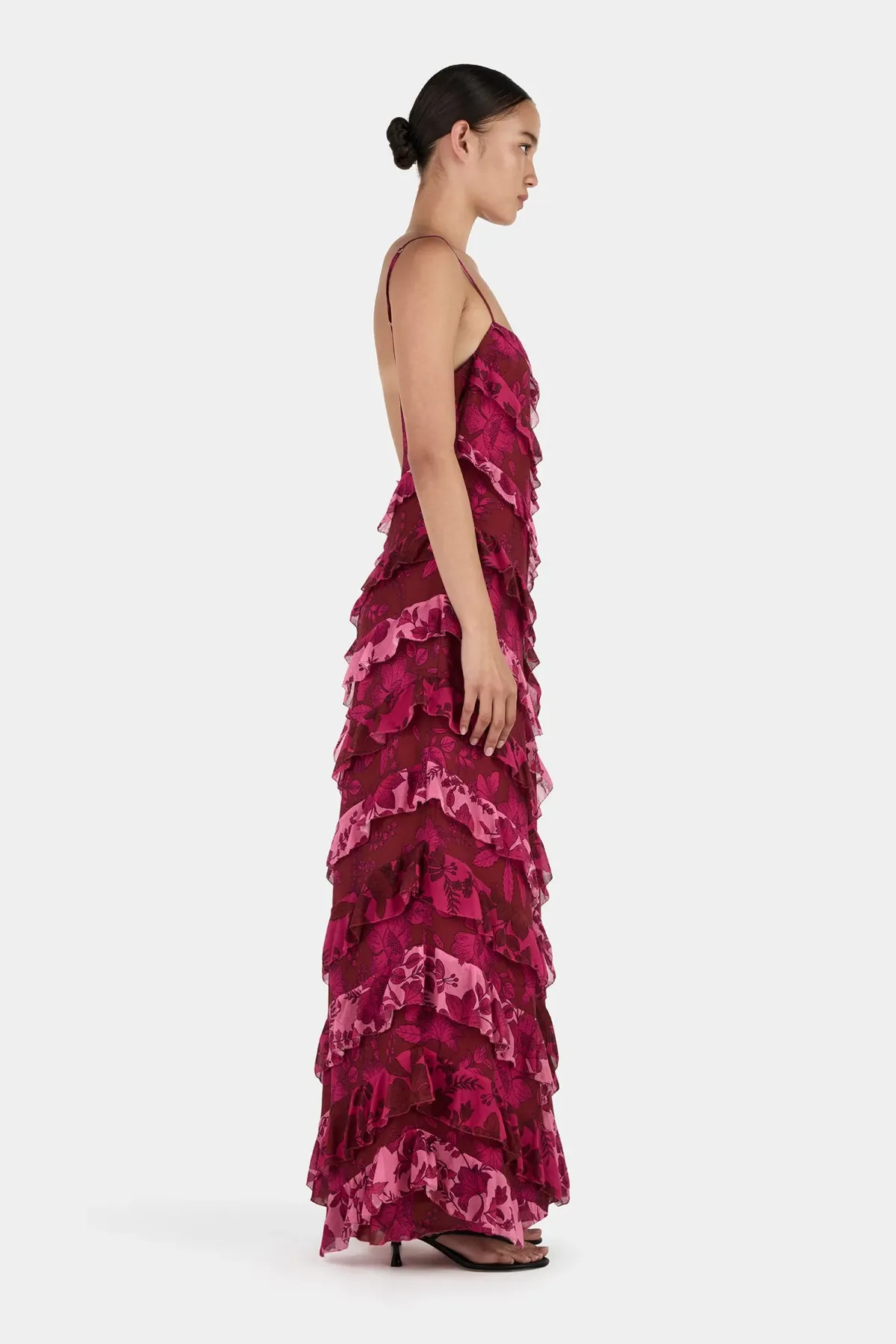 Hansen and Gretel Linnea Maxi Dress Magenta Floral Size AU 12 - Image 4