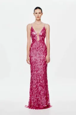 MISHA The Sapphire Sequin Maxi Dress Fuchsia Size 6/XS for rent on The Volte - image 1