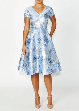 Anthea Crawford Emersyn Floral Midi Dress Powder Blue Size AU 16 for rent on The Volte - image 2