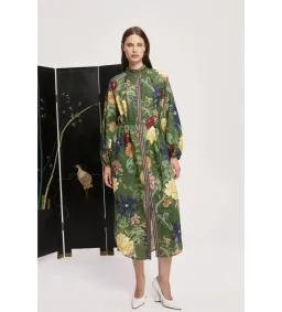 Alemais Avery Shirt Midi Dress Multi Print Size 14 for rent on The Volte - image 1
