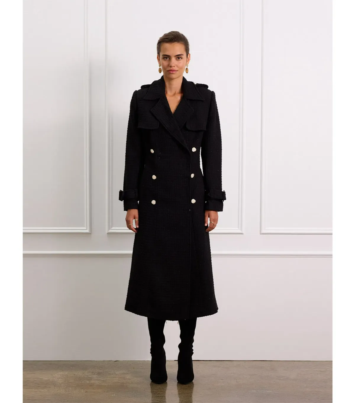 Aqua Blu Brooklyn Trench Coat Caviar Size S / AU 8 - Image 1