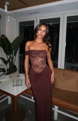 Natalie Rolt Sloane Maxi Dress in Brown Size 0/ AU 6 for rent on The Volte - image 3