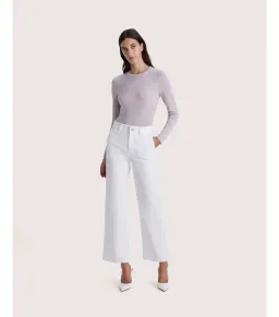 Saba Ava Wide Leg Midi Jean White Size AU 16 for rent on The Volte - image 1