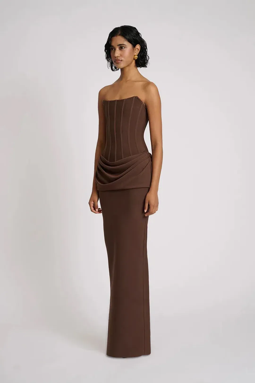 Eliya The Label Hilda Gown Brown Size 12 for rent on The Volte - main image