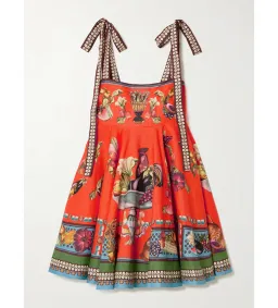 Alemais Rocco Mini Sundress in Orange Print Size AU 8 for rent on The Volte - image 5