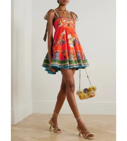 Alemais Rocco Mini Sundress in Orange Print Size AU 8 for rent on The Volte - image 4