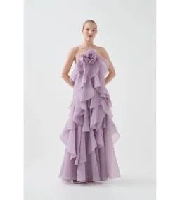 Aje Pandorea Layered Maxi Dress Lilac Size 16/XXL for rent on The Volte - image 1