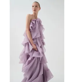 Aje Pandorea Layered Maxi Dress Lilac Size 16/XXL for rent on The Volte - image 4