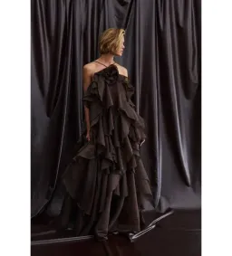 Aje Pandorea Layered Maxi Dress Carob Size 14 for rent on The Volte - image 4