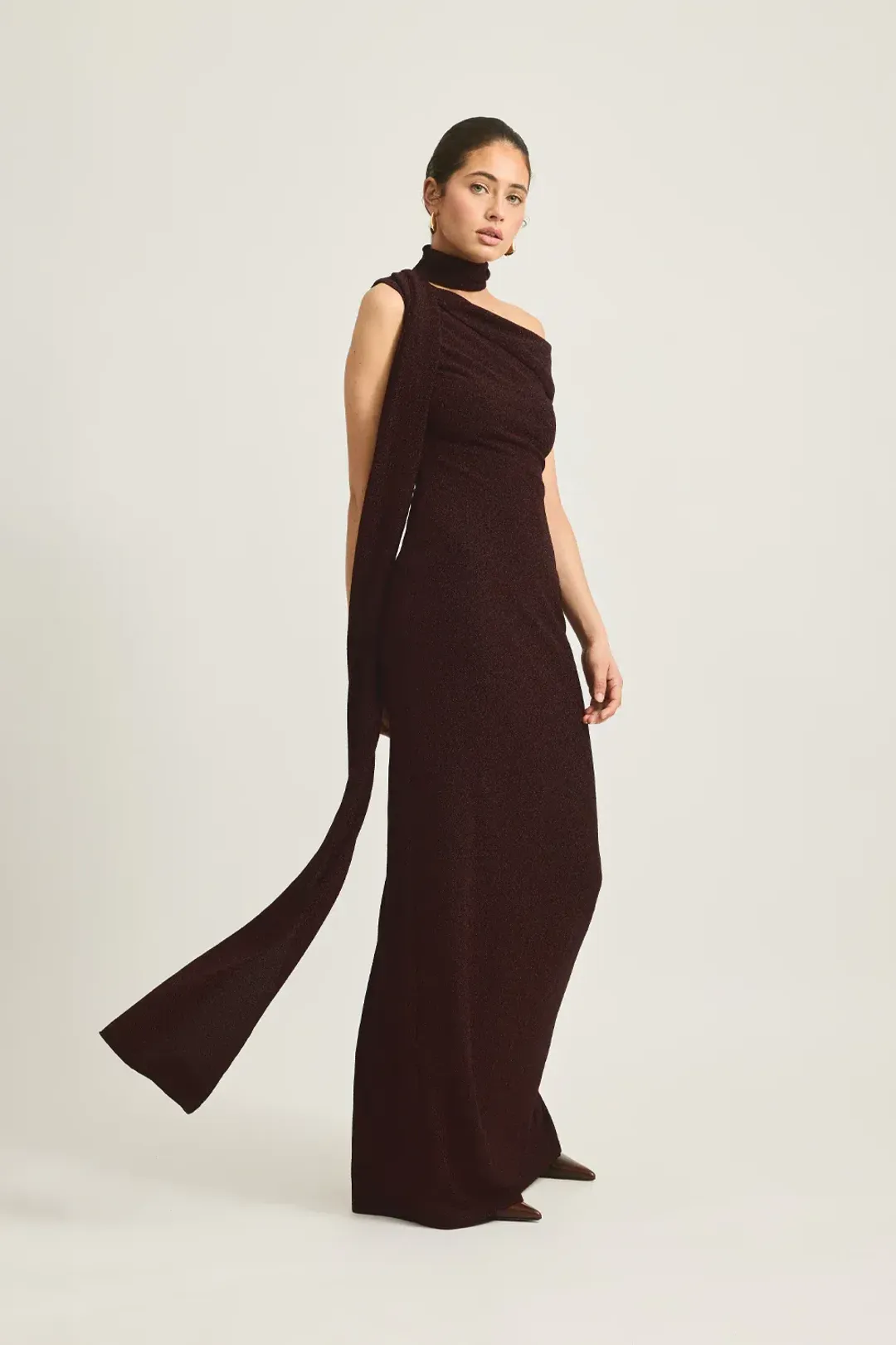 Tojha Izara Maxi Dress Brown Size AU 8 for rent on The Volte - main image