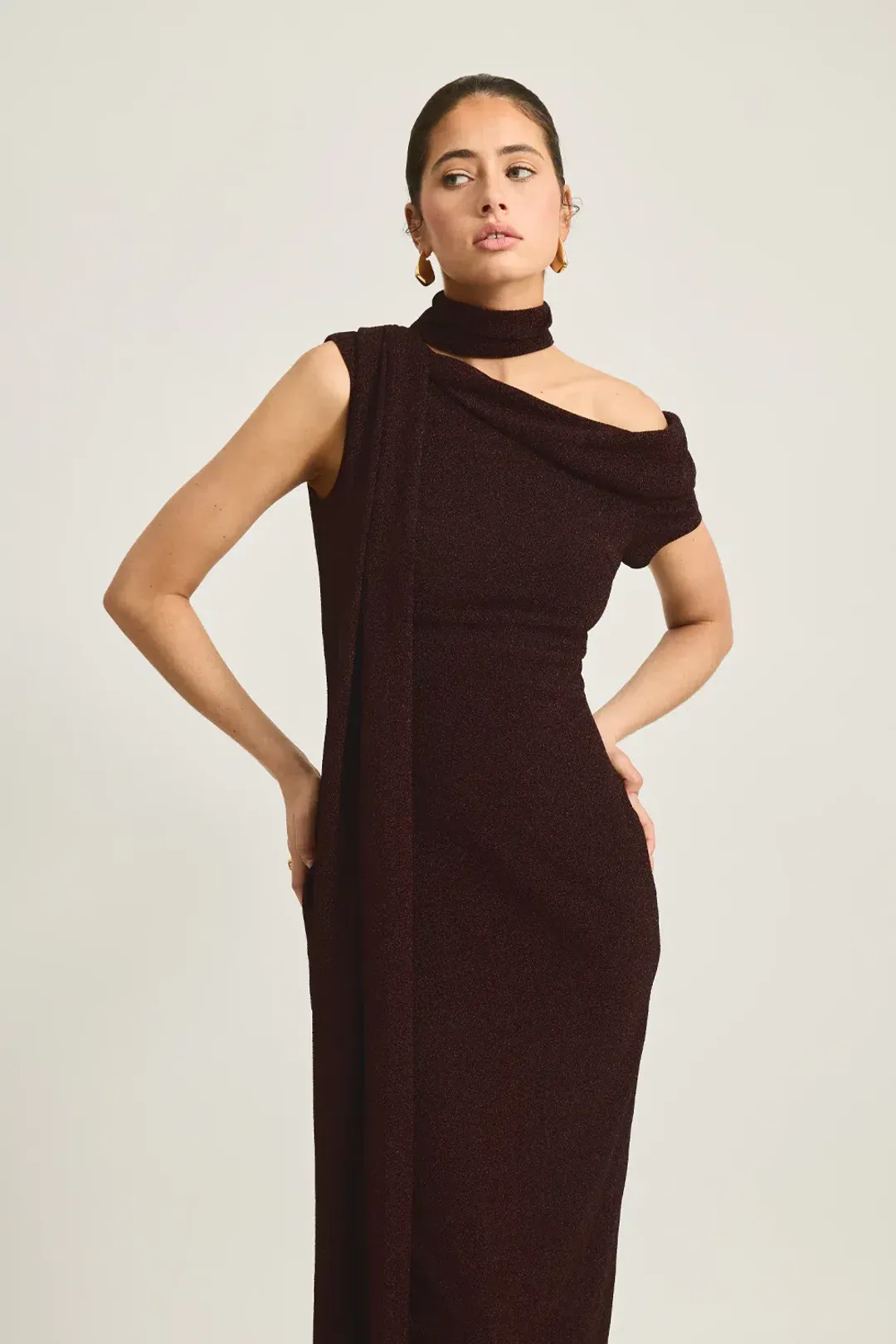 Tojha Izara Maxi Dress Brown Size AU 8 for rent on The Volte - main image