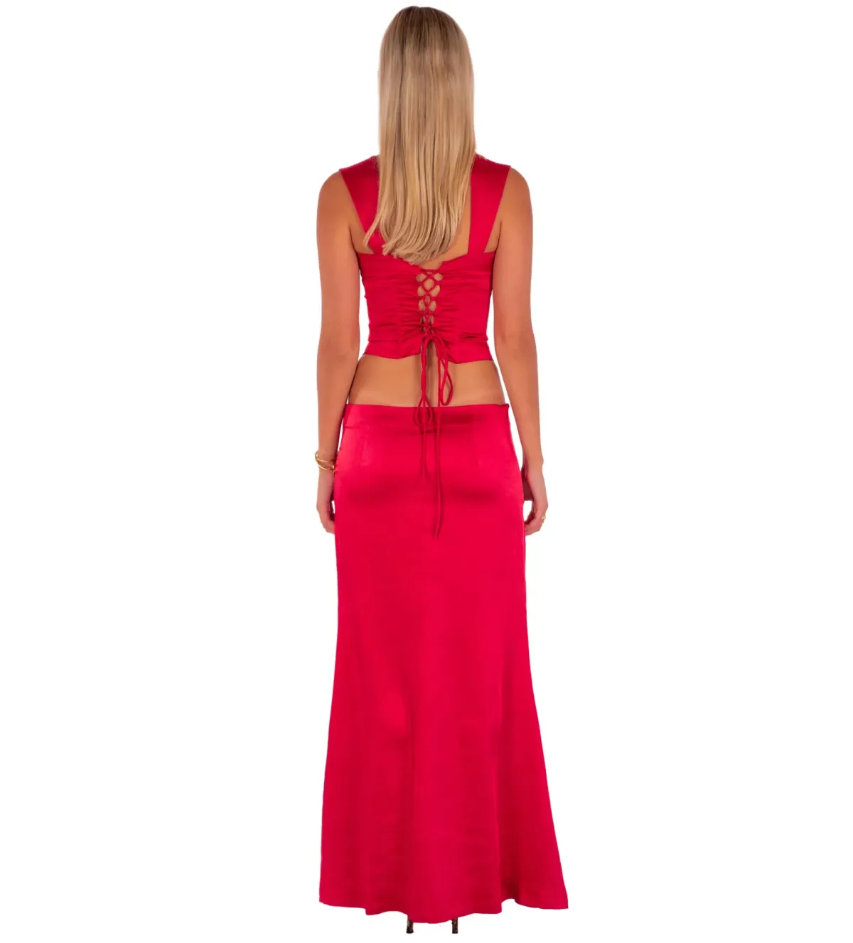 I am Delilah Valerie Corset and Skirt Set in Cherry Size XS / AU 6 - Image 3