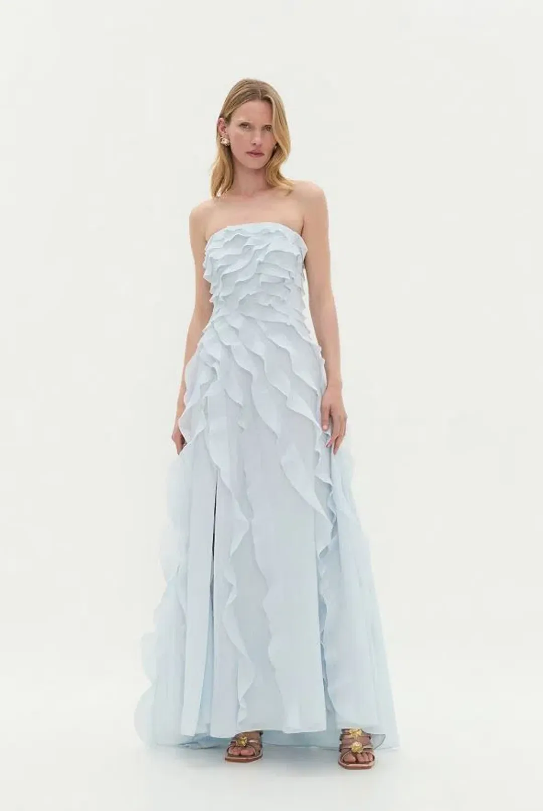 Aje Allaire Gown Maxi Dress in Pale Blue Size AU 10 for rent on The Volte - main image